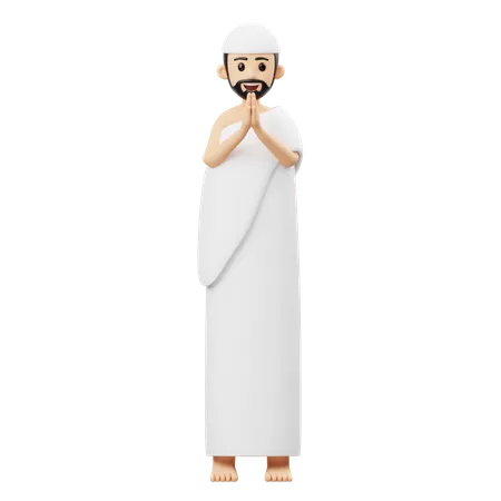 Muslim Man Giving Greeting  3D Illustration