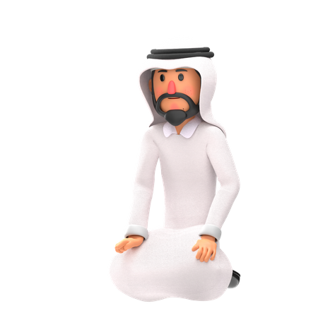 Muslim man giving praying pose  3D Illustration