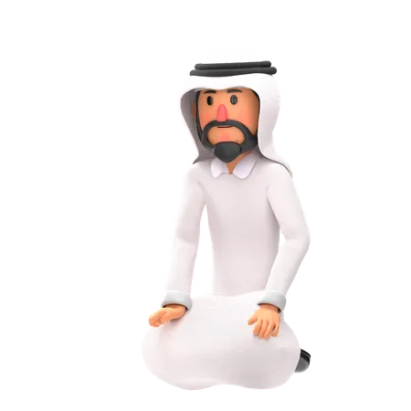 Muslim man giving praying pose  3D Illustration