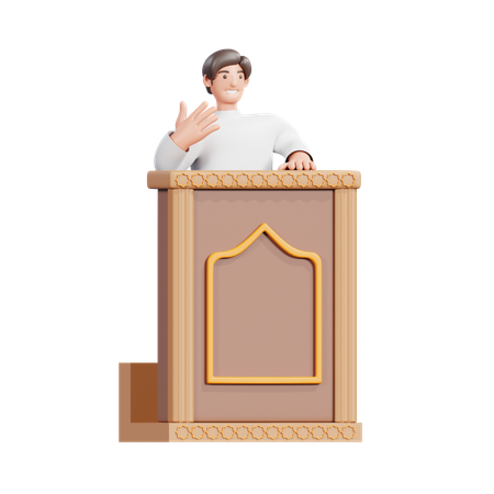 Muslim Man Giving Seremon  3D Illustration