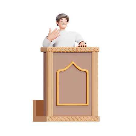 Muslim Man Giving Seremon  3D Illustration
