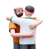 Muslim Man Hugging