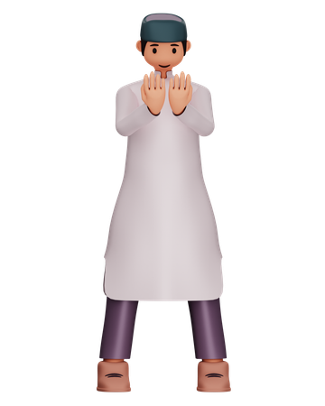 Muslim Man Is Praying  3D Illustration