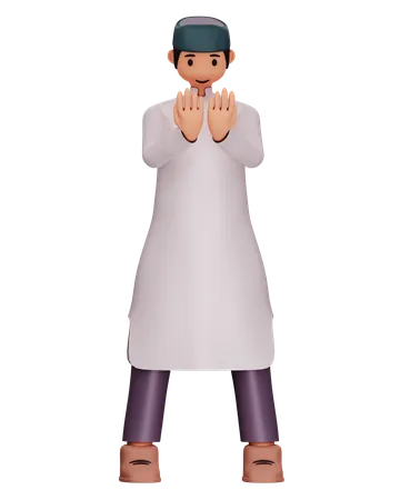 Muslim Man Is Praying  3D Illustration