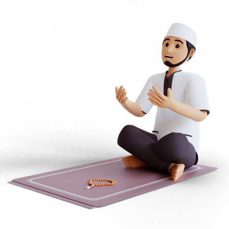 Muslim man pray in Ramadan  3D Illustration