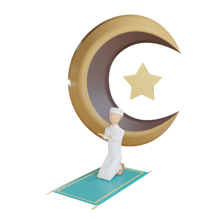 Muslim Man Prayer  3D Illustration