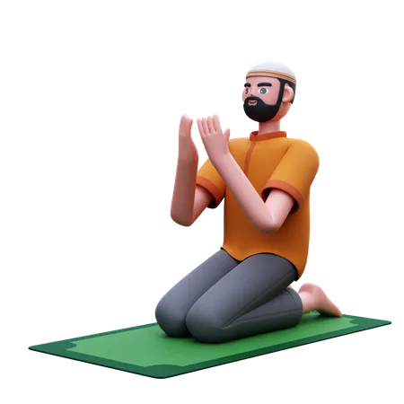 Muslim Man Praying  3D Icon
