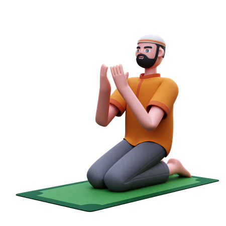 Muslim Man Praying  3D Icon