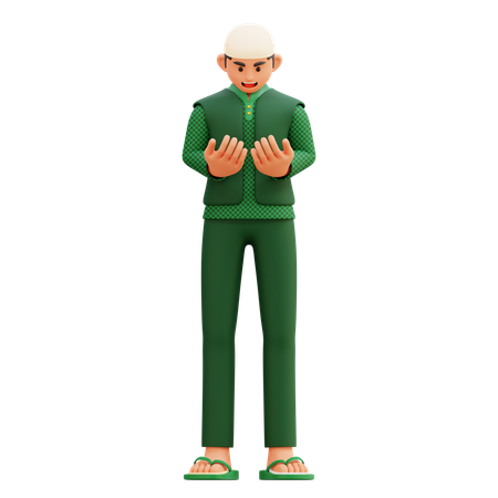 Muslim Man Praying  3D Illustration