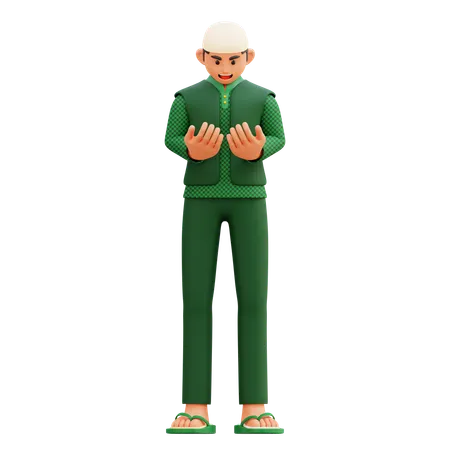 Muslim Man Praying  3D Illustration