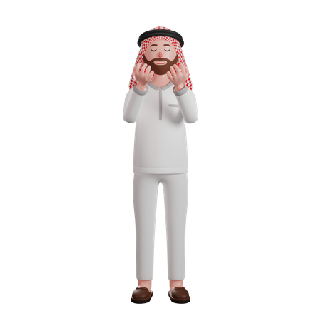 Muslim man praying  3D Illustration