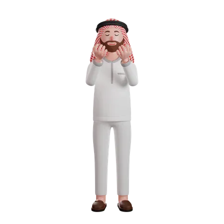 Muslim man praying  3D Illustration