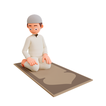 Muslim man  praying  3D Illustration