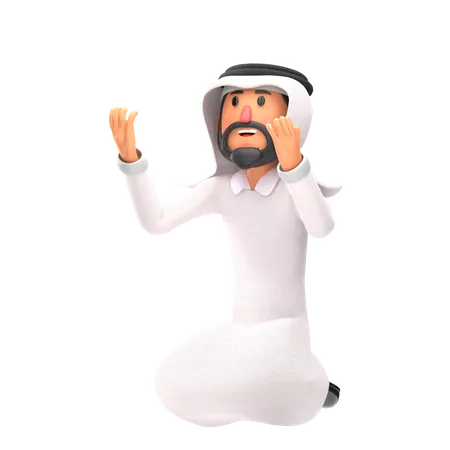 Muslim man praying  3D Illustration