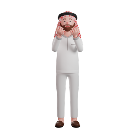 Muslim man praying 3D Illustration
