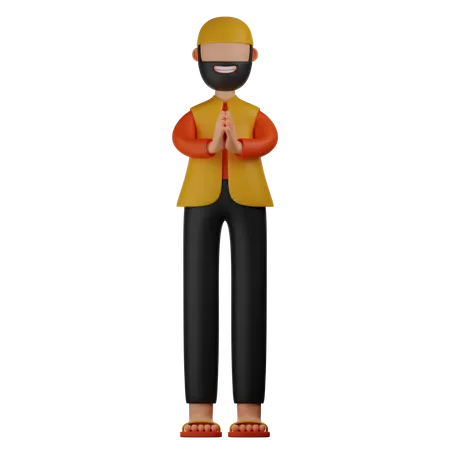 3 D Illustration Muslim Man 3D Illustration