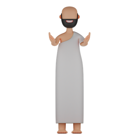 Muslim Man Praying 3D Illustration