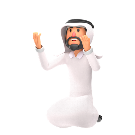 Muslim man praying  3D Illustration