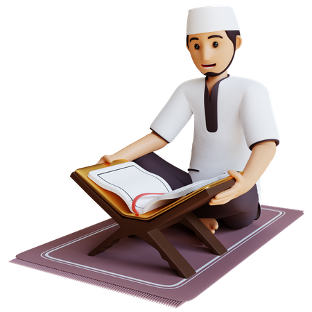Muslim man read tadarus  3D Icon