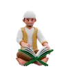 Muslim Man Reading Quran