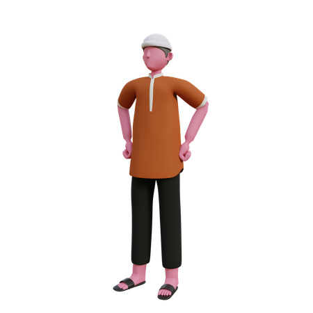 Muslim man Standing  3D Icon