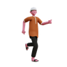 graphics of muslim man walking