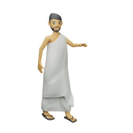 Muslim man walking  3D Illustration