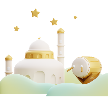 Muslim Mosque 3D Illustration