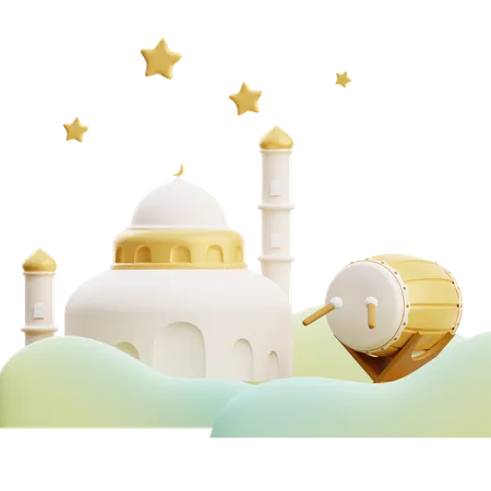 Muslim Mosque  3D Illustration