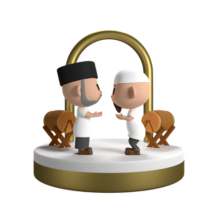 Muslim People Rituals  3D Icon