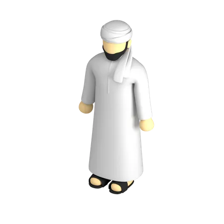 Muslim Person  3D Illustration