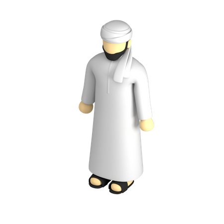 Muslim Person  3D Illustration
