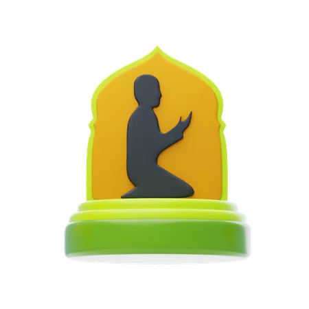 Muslim Praying 3 D Icon Islamic Prayer 3 D Icon 3D Icon