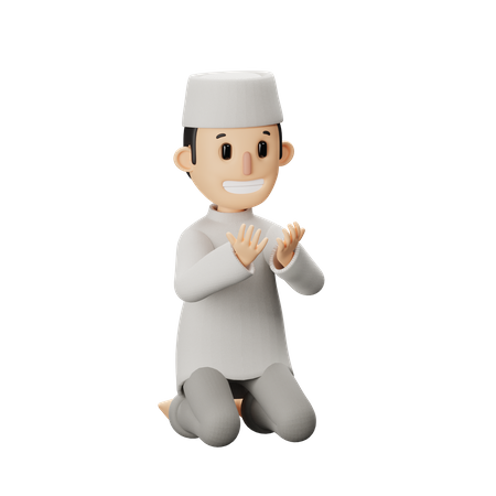 Muslim praying pose  3D Illustration