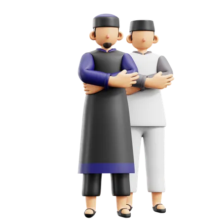 Muslim Praying Together  3D Illustration