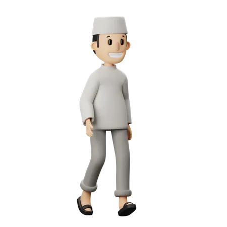 Muslim walking pose  3D Illustration