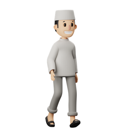 Muslim walking pose  3D Illustration