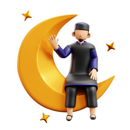 Muslim Welcomes The Month Of Ramadan  3D Illustration