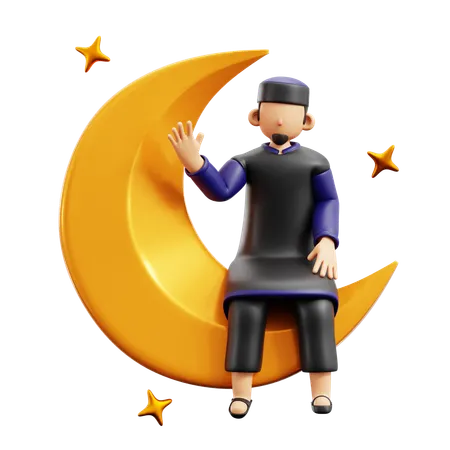 Muslim Welcomes The Month Of Ramadan  3D Illustration