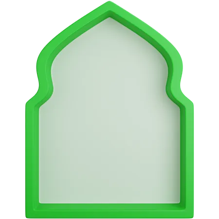 3 D Rendering Muslim Window Ornament Isolated 3D Icon