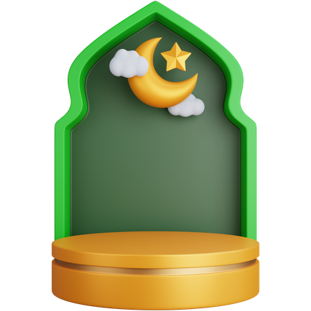 Muslim Window Ornament With Podium  3D Icon