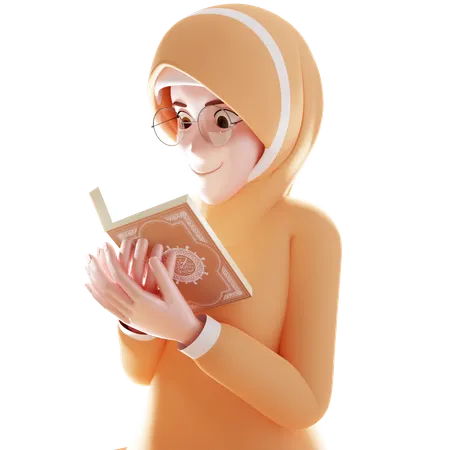 Muslim Woman Praying Ramadan 3 D Illustration 3D Icon