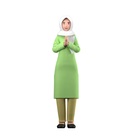 Muslim woman  3D Illustration