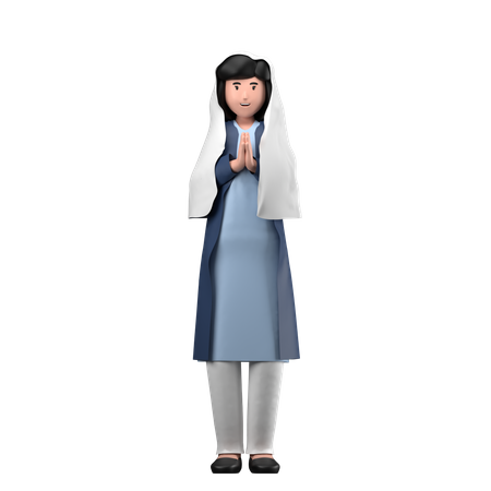 Muslim woman  3D Illustration