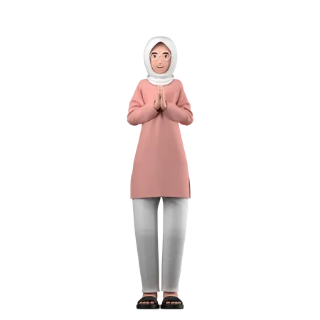 Muslim woman  3D Illustration