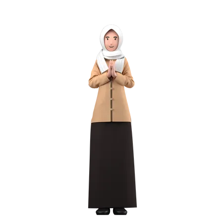 Muslim woman  3D Illustration