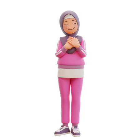 Muslim Woman  3D Illustration