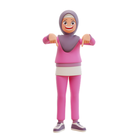 Muslim Woman 3D Illustration