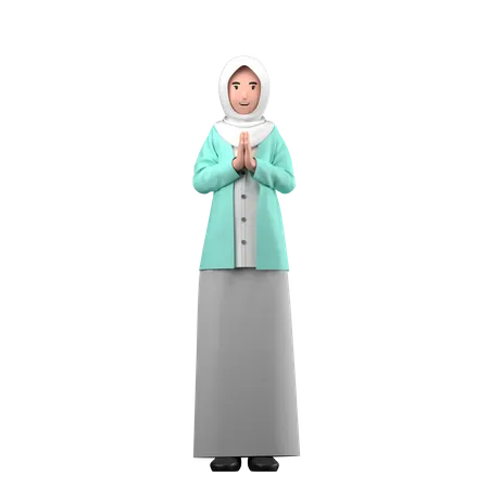 Muslim woman  3D Illustration