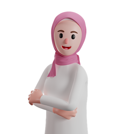 Muslim woman acting cool  3D Illustration